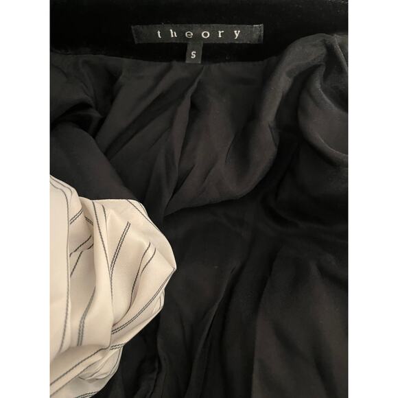 Theory Velvet Blazer Women’s Small Black Tailored Classic Jacket - Picture 3 of 6